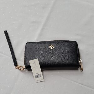 Tory Burch Black Wallet/Wristlet with Gold Accents